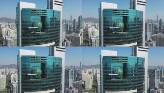 深圳特区报业大厦白天近景右环绕高清在线视频素材下载