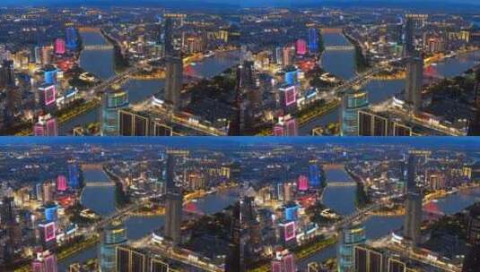城市风景航拍，长焦下最美都市天际线高清在线视频素材下载