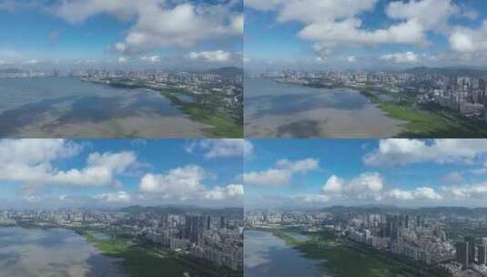 深圳河 水系 香港 交界处高清在线视频素材下载