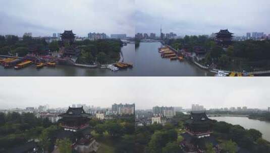 凤城河景区 台州电视塔高清在线视频素材下载