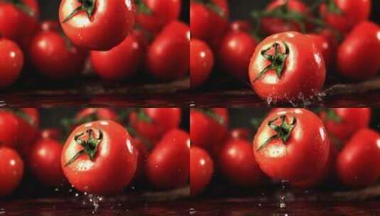西红柿掉落高清在线视频素材下载
