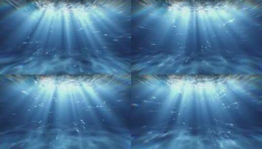 深海下阳光照射气泡涌动高清在线视频素材下载