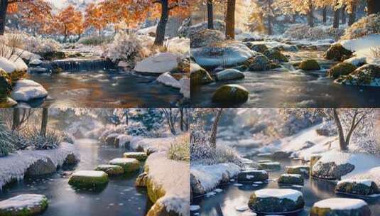 冬日雪景 自然纯净雪地雪景雪覆盖冬季雪景高清在线视频素材下载