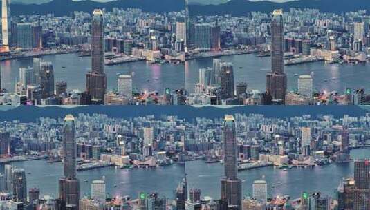 香港维多利亚港夜景航拍高清在线视频素材下载