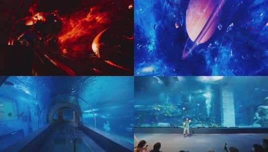 正佳水族馆 海洋生物 宇宙星空高清在线视频素材下载