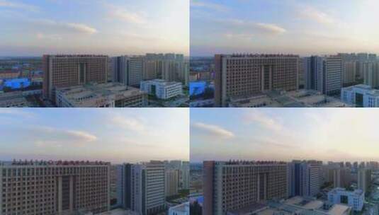 呼和浩特市第一医院大楼航拍高清在线视频素材下载