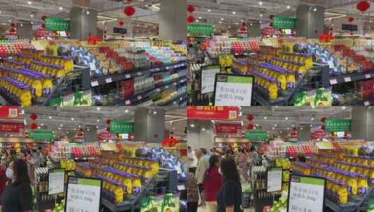 济南华山环宇城，超市购物服装儿童乐园高清在线视频素材下载