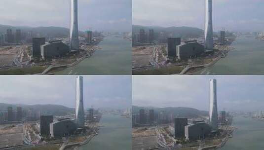 珠海中心大厦航拍高清在线视频素材下载