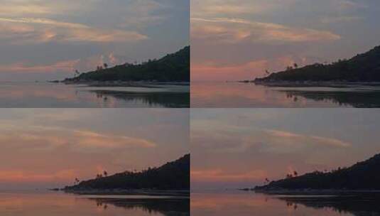 日落时海滩上的岛屿景观高清在线视频素材下载