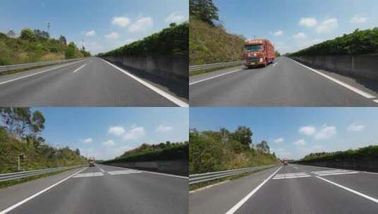 汽车行驶在高速公路上第一视角高清在线视频素材下载