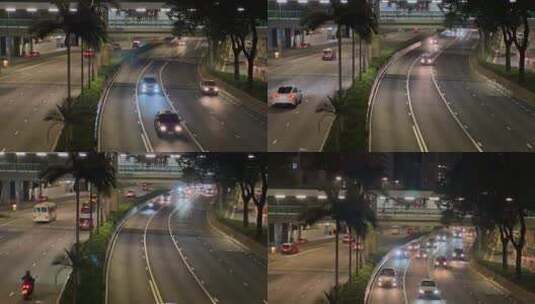 夜晚香港街道高清在线视频素材下载
