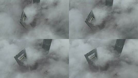 上海陆家嘴夜景地标宣传片震撼平流云海延时高清在线视频素材下载