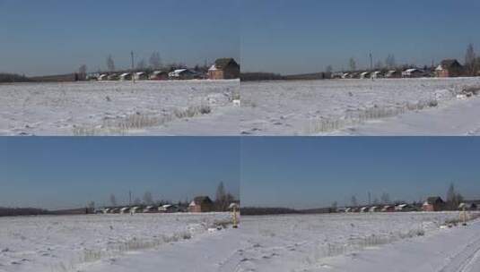 冬天的村庄高清在线视频素材下载