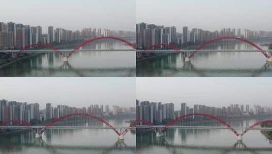 重庆合川合阳嘉陵江大桥高清在线视频素材下载
