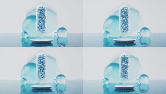 生物科技制药药物胶囊3D渲染高清在线视频素材下载