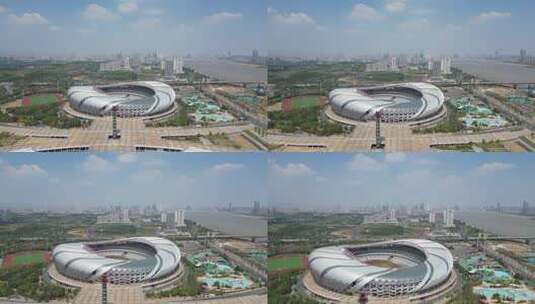 航拍江西南昌国际体育中心高清在线视频素材下载