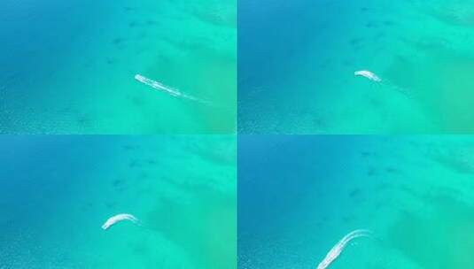海南省三亚市亚龙湾蔚蓝色海洋海面航拍高清在线视频素材下载