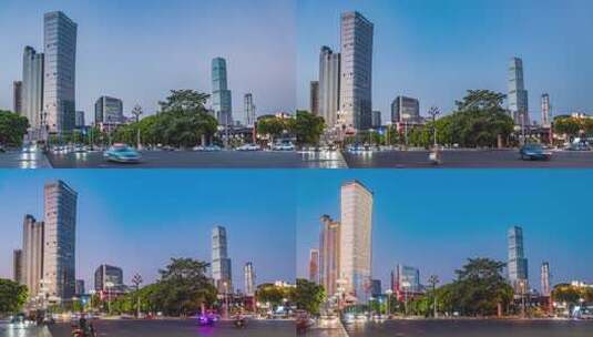 湖南长沙城市风光交通高楼延时摄影高清在线视频素材下载