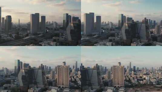 无人机拍摄惊人的4k城市景观高清在线视频素材下载