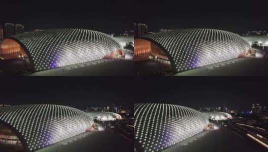 杭州亚运场馆 奥体中心体育馆与游泳馆航拍高清在线视频素材下载