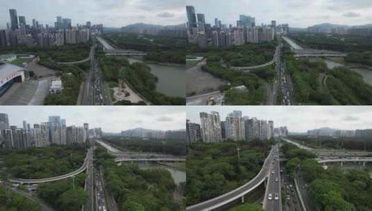 深圳人才公园-沙河西路城市车流高清在线视频素材下载