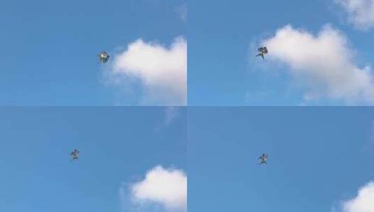空中的飘逸的风筝高清在线视频素材下载