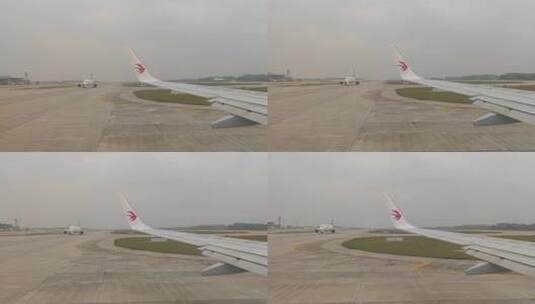 四川成都天府国际机场滑行的东方航空航班高清在线视频素材下载