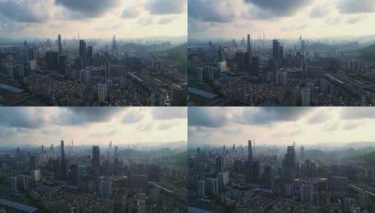 深圳航拍罗湖区视角高空拍摄4K高清在线视频素材下载