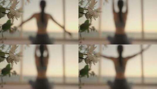 美女瑜伽 健康生活高清在线视频素材下载