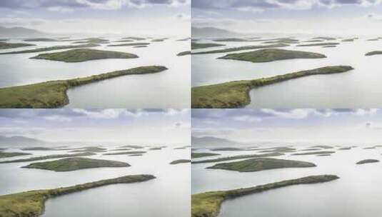 鸟瞰分散的岛屿高清在线视频素材下载