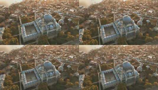 土耳其伊斯坦布尔苏莱曼尼耶清真寺鸟瞰图高清在线视频素材下载