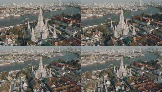 泰国曼谷郑王庙航拍高清在线视频素材下载