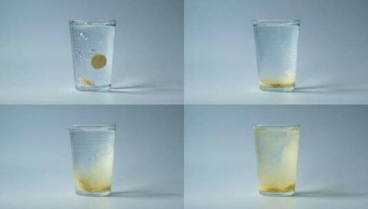 药物在一杯水中融化高清在线视频素材下载