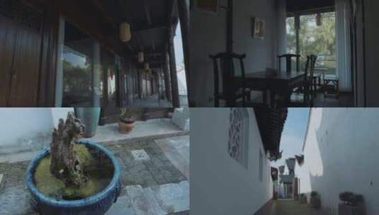 江南古镇中式复古风格清茶馆高清在线视频素材下载