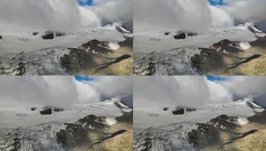 航拍川西沙鲁里山脉加拉本森雪山冰川风光高清在线视频素材下载