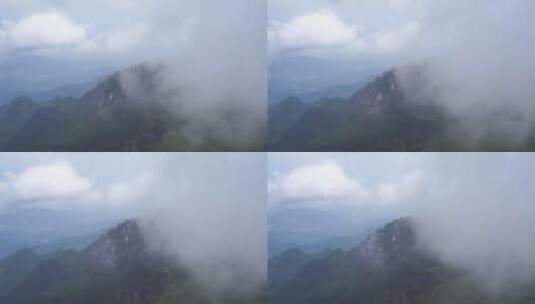 森林云海山峰云雾缭绕雨后树林山林山脉风景高清在线视频素材下载