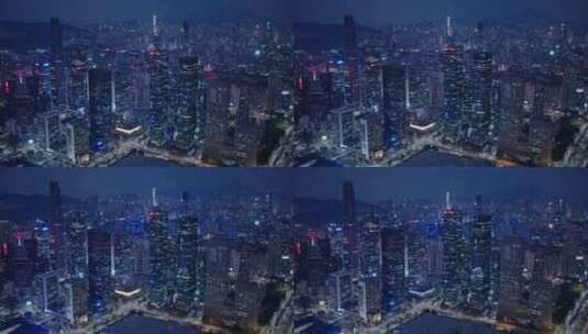 4K宣传片深圳福田悟3夜景航拍素材高清在线视频素材下载