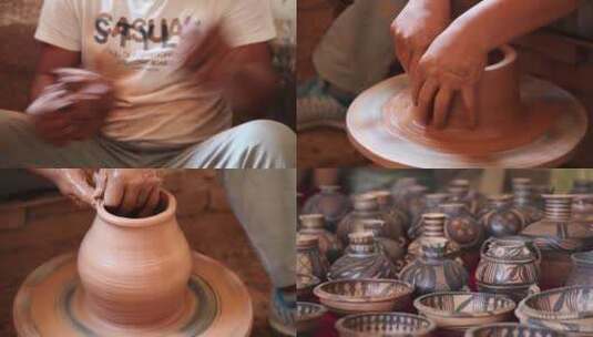 彩陶制作过程及成品展示高清在线视频素材下载