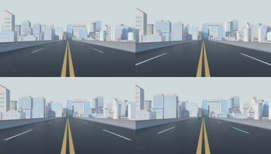 虚拟城市飞速前行的公路上高清在线视频素材下载