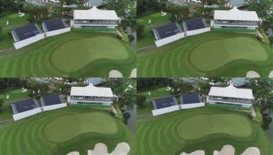航拍高尔夫草坪高清在线视频素材下载