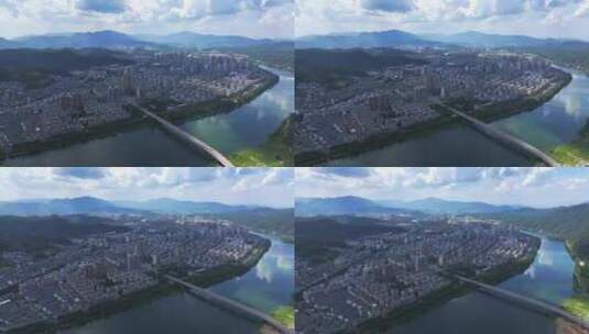 江西修水城市景观航拍高清在线视频素材下载