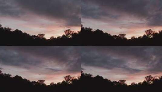 延时美丽的日落天空与红云高清在线视频素材下载
