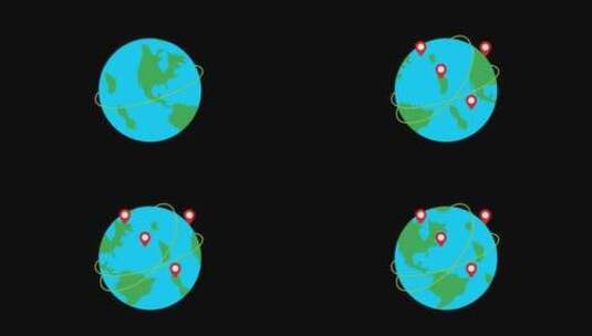 地球转动和定位动画高清在线视频素材下载