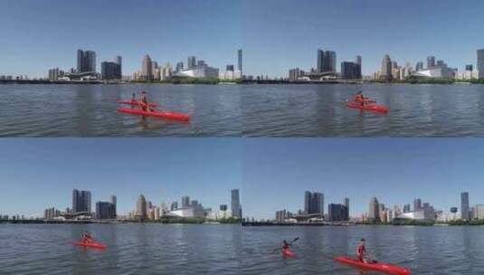 浑河皮划艇2高清在线视频素材下载
