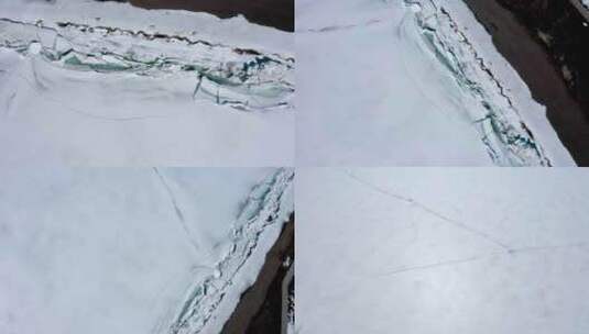 赛里木湖 新疆博尔塔拉 冰推 航拍高清在线视频素材下载