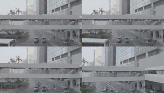 香港中环人行天桥高清在线视频素材下载