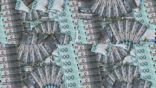 冈比亚达拉西斯钞票在风扇马赛克图案环高清在线视频素材下载
