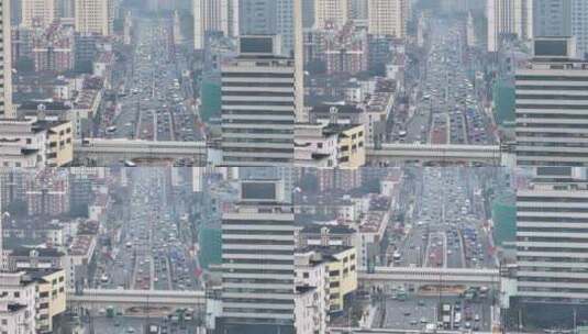 上海高架车流  城市风光航拍高清在线视频素材下载