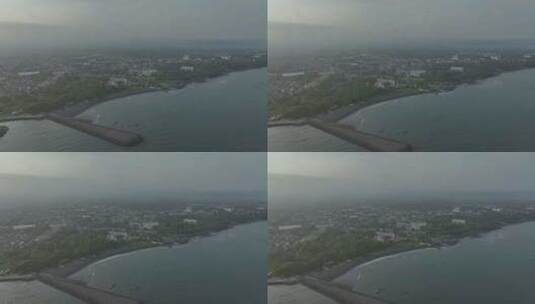 HDR印尼爪哇岛外南梦城市沿海风光航拍高清在线视频素材下载