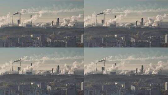 工业工厂烟雾高清在线视频素材下载
